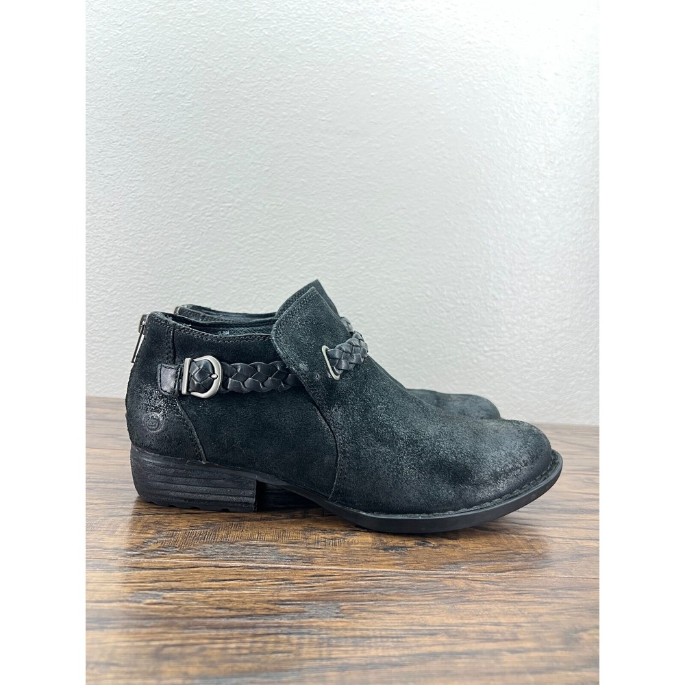 Brown Sylvia Bootie Womens 9.5 Black Braided Buckle‎ Zip Ankle